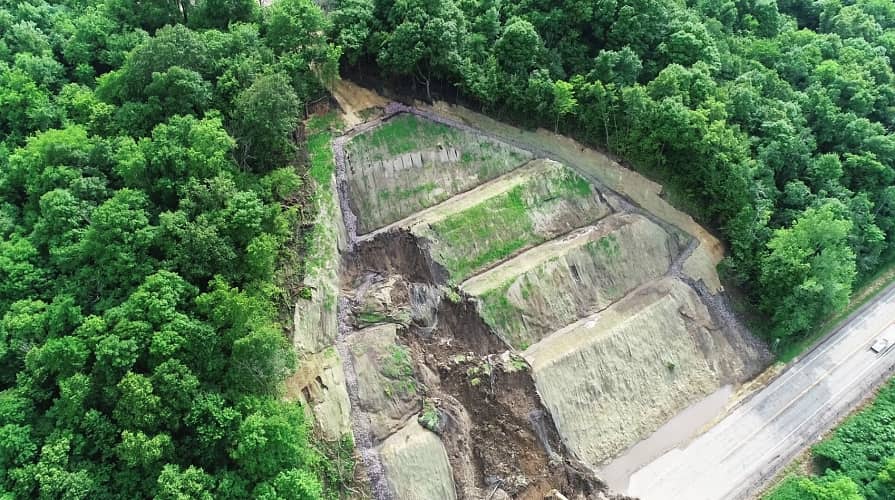 Geomaty nie rozwiążą osuwisk spowodowanych utratą stateczności wewnętrznej skarpy